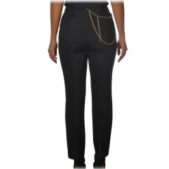Pinko - Trousers MrBrown Slim Flare with Chains - Black - Trousers - Made in Italy - Luxury Exclusive Collection - Avvenice
