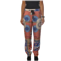 Pinko - Trousers Phebe5 Soft Leg in Pattern - Red/Blue - Trousers - Made in Italy - Luxury Exclusive Collection - Avvenice