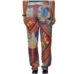 Pinko - Trousers Phebe5 Soft Leg in Pattern - Red/Blue - Trousers - Made in Italy - Luxury Exclusive Collection - Avvenice