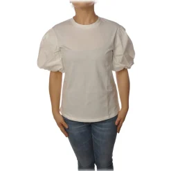 Pinko - T-shirt Bettyboop Round-neck with Balloon Sleeve - White - T-shirt - Made in Italy - Luxury Exclusive Collection - Avvenice