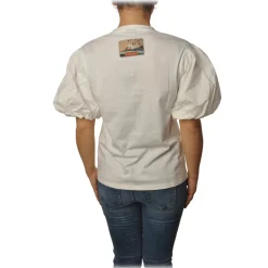 Pinko - T-shirt Bettyboop Round-neck with Balloon Sleeve - White - T-shirt - Made in Italy - Luxury Exclusive Collection - Avvenice