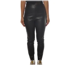 Pinko - Union Leggings with Lambskin Insert - Black - Trousers - Made in Italy - Luxury Exclusive Collection - Avvenice