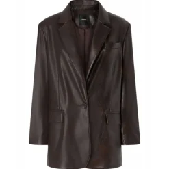 Pinko - Vintage Effect Eco-Leather Blazer - Brown - Jacket - Made in Italy - Luxury Exclusive Collection - Avvenice