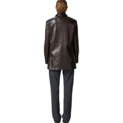 Pinko - Vintage Effect Eco-Leather Blazer - Brown - Jacket - Made in Italy - Luxury Exclusive Collection - Avvenice