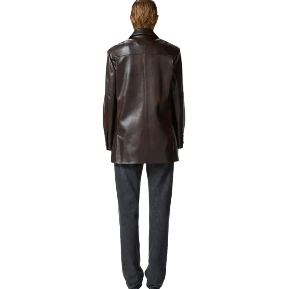 Pinko - Vintage Effect Eco-Leather Blazer - Brown - Jacket - Made in Italy - Luxury Exclusive Collection - Avvenice