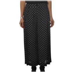 Pinko - Wide Leg Trousers Crembrule in Pois Pattern - Black - Trousers - Made in Italy - Luxury Exclusive Collection - Avvenice