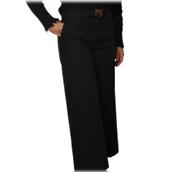 Pinko - Wide Leg Trousers Peggy 9 - Black - Trousers - Made in Italy - Luxury Exclusive Collection - Avvenice