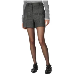 Pinko - Wool Flannel Tailoring Shorts - Grey - Trousers - Made in Italy - Luxury Exclusive Collection - Avvenice