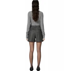Pinko - Wool Flannel Tailoring Shorts - Grey - Trousers - Made in Italy - Luxury Exclusive Collection - Avvenice