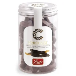 Pistì - Chiccosi - Candied Orange Peel and Dark Chocolate Coating - Fine Pastry in Jar - Avvenice