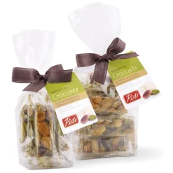Pistì - Pieces of Crunchy with Sicilian Pistachio and Almonds with White Chocolate - Fine Pastry in Envelope with Bow - 100 g - Avvenice