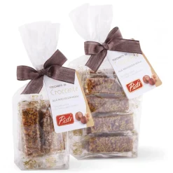 Pistì - Pieces of Crunchy with Sicilian Hazelnuts - Fine Pastry in Envelope with Bow - 200 g - Avvenice