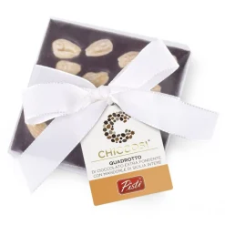 Pistì - Quadrotto Chocolate - Dark Chocolate with Whole Almonds - Fine Pastry Hand Wrapped - Avvenice