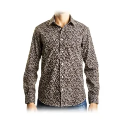 Poggianti 1985 - Autumn Fantasy Shirt with Italian Collar - Handmade in Italy - New Luxury Exclusive Collection - Avvenice