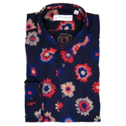 Poggianti 1985 - Blue Soft Collar Fantasy Shirt - Handmade in Italy - New Luxury Exclusive Collection - Avvenice