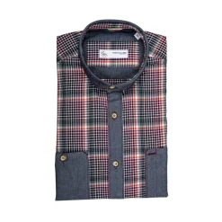 Poggianti 1985 - Checked Shirt with Denim Contrasts - Handmade in Italy - New Luxury Exclusive Collection - Avvenice
