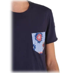 Poggianti 1985 - Cotton T-Shirt 957-02 Blue - Handmade in Italy - New Luxury Exclusive Collection - Avvenice