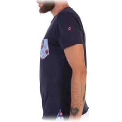 Poggianti 1985 - Cotton T-Shirt 957-02 Blue - Handmade in Italy - New Luxury Exclusive Collection - Avvenice