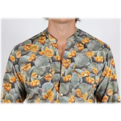 Poggianti 1985 - Fantasy Shirt Korean Collar - Handmade in Italy - New Luxury Exclusive Collection - Avvenice