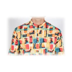 Poggianti 1985 - Fantasy Shirt Korean Collar Multicolor - Handmade in Italy - New Luxury Exclusive Collection - Avvenice