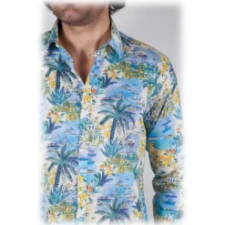 Poggianti 1985 - Italian Collar Patterned Shirt - Handmade in Italy - New Luxury Exclusive Collection - Avvenice