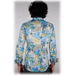 Poggianti 1985 - Italian Collar Patterned Shirt - Handmade in Italy - New Luxury Exclusive Collection - Avvenice