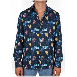 Poggianti 1985 - Italian Collar Patterned Shirt - Handmade in Italy - New Luxury Exclusive Collection - Avvenice