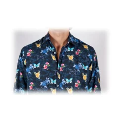 Poggianti 1985 - Italian Collar Patterned Shirt - Handmade in Italy - New Luxury Exclusive Collection - Avvenice