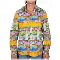 Poggianti 1985 - Italian Collar Patterned Shirt - Handmade in Italy - New Luxury Exclusive Collection - Avvenice