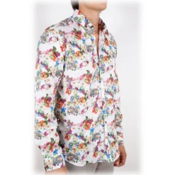 Poggianti 1985 - Italian Collar Patterned Shirt - Handmade in Italy - New Luxury Exclusive Collection - Avvenice