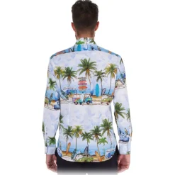 Poggianti 1985 - Landscape Soft Collar Fantasy Shirt - Handmade in Italy - New Luxury Exclusive Collection - Avvenice