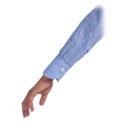 Poggianti 1985 - Light Blue Soft Collar Striped Shirt - Handmade in Italy - New Luxury Exclusive Collection - Avvenice