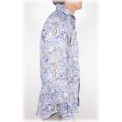 Poggianti 1985 - Linen Fantasy Shirt French Collar - Handmade in Italy - New Luxury Exclusive Collection - Avvenice