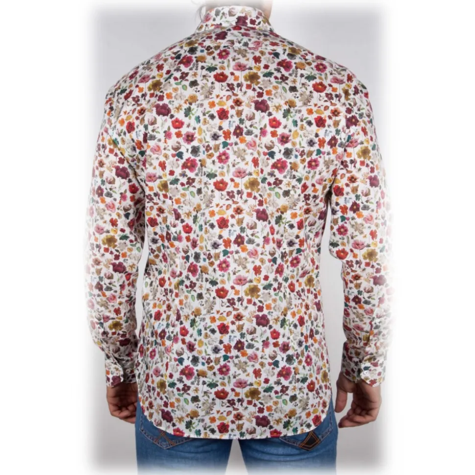 Poggianti 1985 - Multicolor Soft Collar Shirt - Handmade in Italy - New Luxury Exclusive Collection - Avvenice
