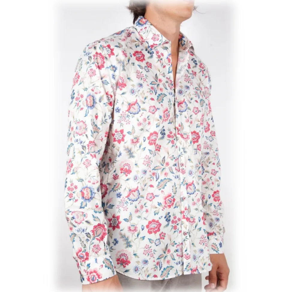 Poggianti 1985 - Multicolor Soft Collar Shirt - Handmade in Italy - New Luxury Exclusive Collection - Avvenice