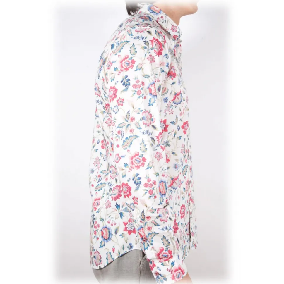 Poggianti 1985 - Multicolor Soft Collar Shirt - Handmade in Italy - New Luxury Exclusive Collection - Avvenice