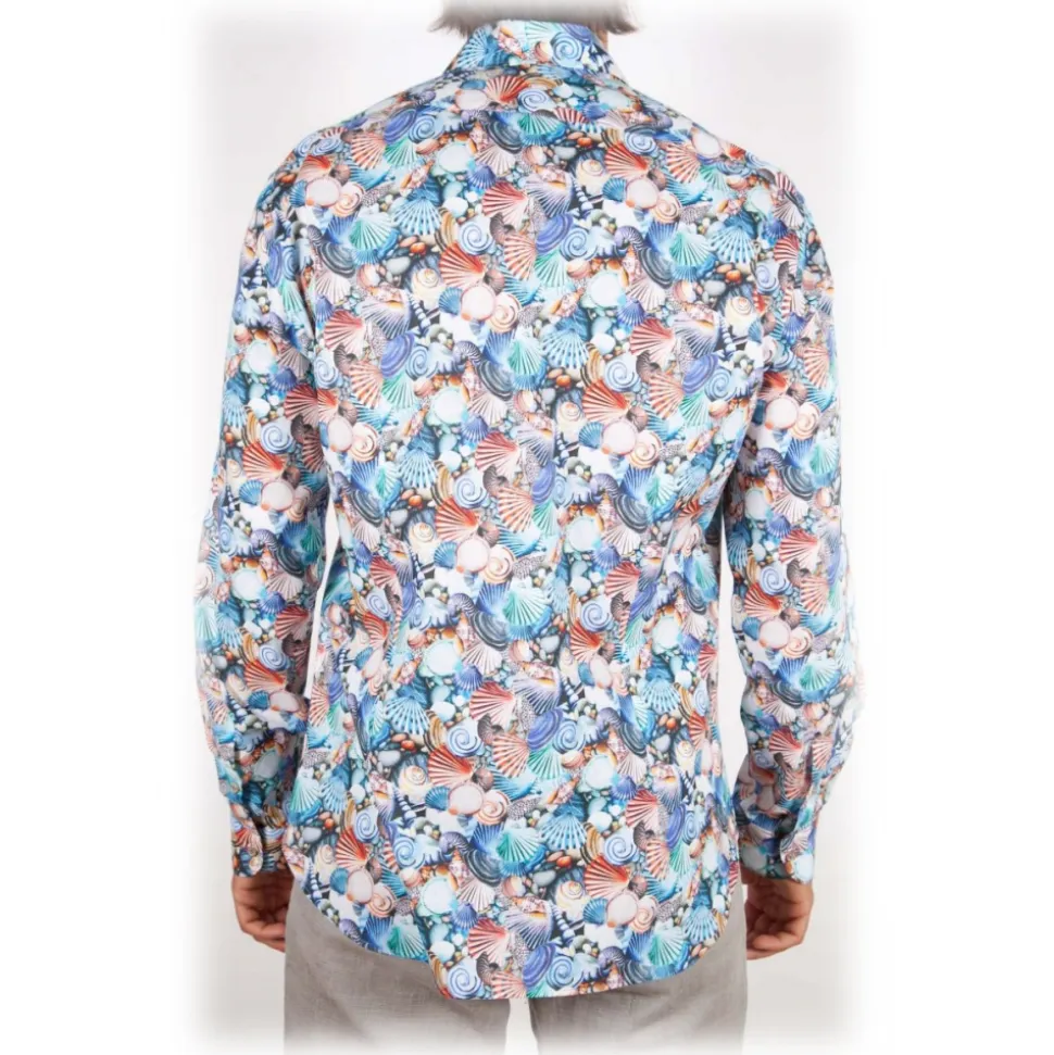 Poggianti 1985 - Multicolor Soft Collar Shirt - Handmade in Italy - New Luxury Exclusive Collection - Avvenice