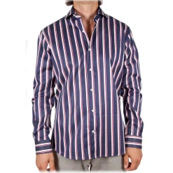 Poggianti 1985 - Multicolor Soft Collar Shirt - Handmade in Italy - New Luxury Exclusive Collection - Avvenice