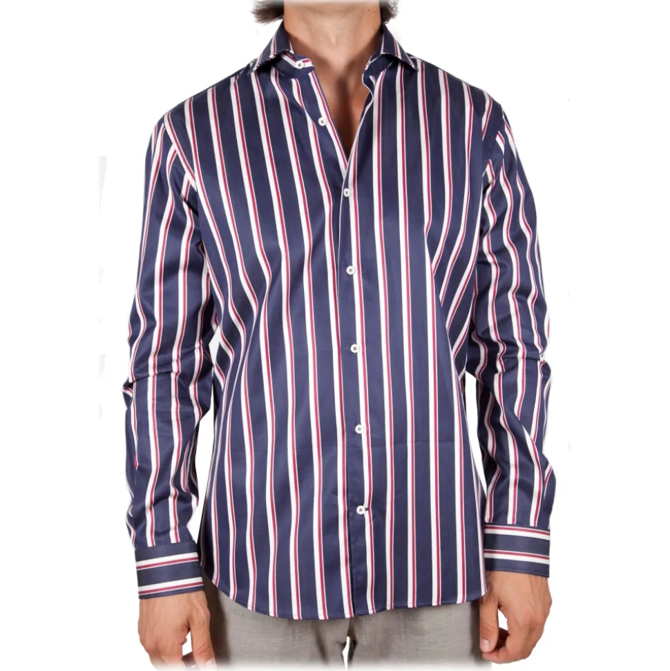 Poggianti 1985 - Multicolor Soft Collar Shirt - Handmade in Italy - New Luxury Exclusive Collection - Avvenice