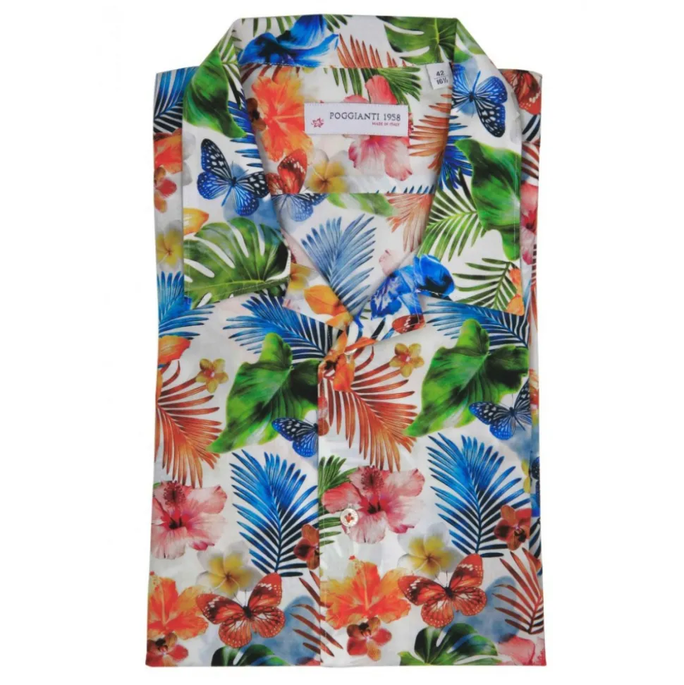 Poggianti 1985 - Multicolor Soft Collar Fantasy Shirt - Handmade in Italy - New Luxury Exclusive Collection - Avvenice