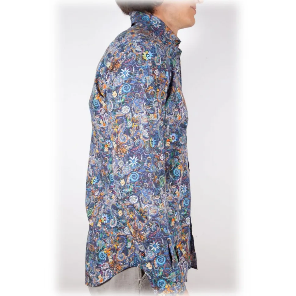 Poggianti 1985 - Multicolor Soft Collar Shirt - Handmade in Italy - New Luxury Exclusive Collection - Avvenice