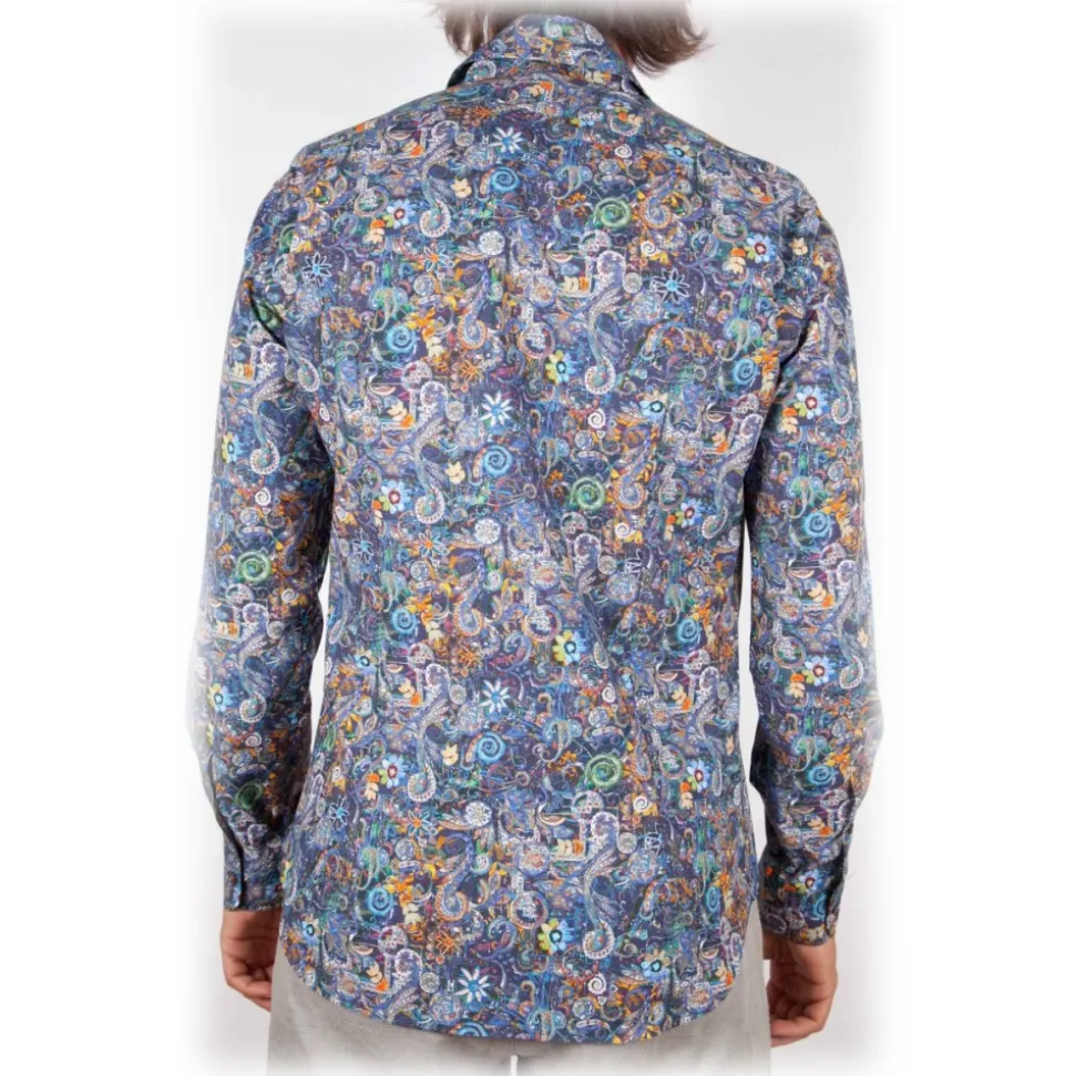 Poggianti 1985 - Multicolor Soft Collar Shirt - Handmade in Italy - New Luxury Exclusive Collection - Avvenice