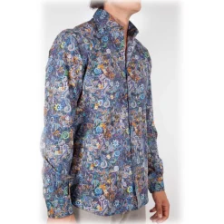 Poggianti 1985 - Multicolor Soft Collar Shirt - Handmade in Italy - New Luxury Exclusive Collection - Avvenice