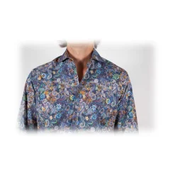 Poggianti 1985 - Multicolor Soft Collar Shirt - Handmade in Italy - New Luxury Exclusive Collection - Avvenice