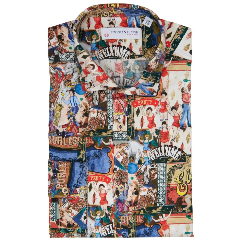 Poggianti 1985 - Multicolored Soft Collar Patterned Shirt - Handmade in Italy - New Luxury Exclusive Collection - Avvenice