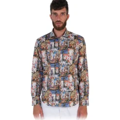 Poggianti 1985 - Multicolored Soft Collar Patterned Shirt - Handmade in Italy - New Luxury Exclusive Collection - Avvenice