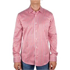 Poggianti 1985 - Red-White Striped Shirt - Handmade in Italy - New Luxury Exclusive Collection - Avvenice