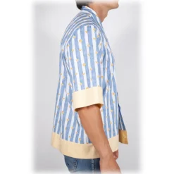 Poggianti 1985 - Short Sleeve Fantasy Shirt - Handmade in Italy - New Luxury Exclusive Collection - Avvenice