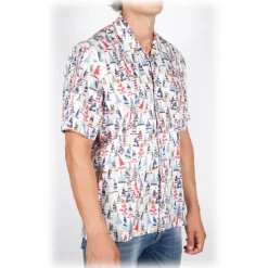 Poggianti 1985 - Short Sleeve Fantasy Shirt - Handmade in Italy - New Luxury Exclusive Collection - Avvenice