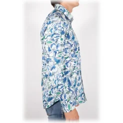 Poggianti 1985 - Small Italian Collar Patterned Shirt - Handmade in Italy - New Luxury Exclusive Collection - Avvenice